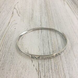 Laurel Elliott Love is Patient Mobius Bangle Bracelet .925 Sterling Silver